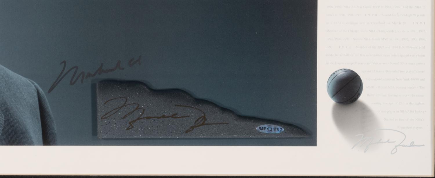 A Michael Jordan and Muhammad Ali Dual Signed Autograph Display (Beckett Authentication Services)