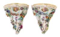A Pair of Royal Vienna Porcelain Wall Brackets