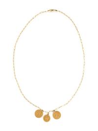 YELLOW GOLD COIN CHARM NECKLACE