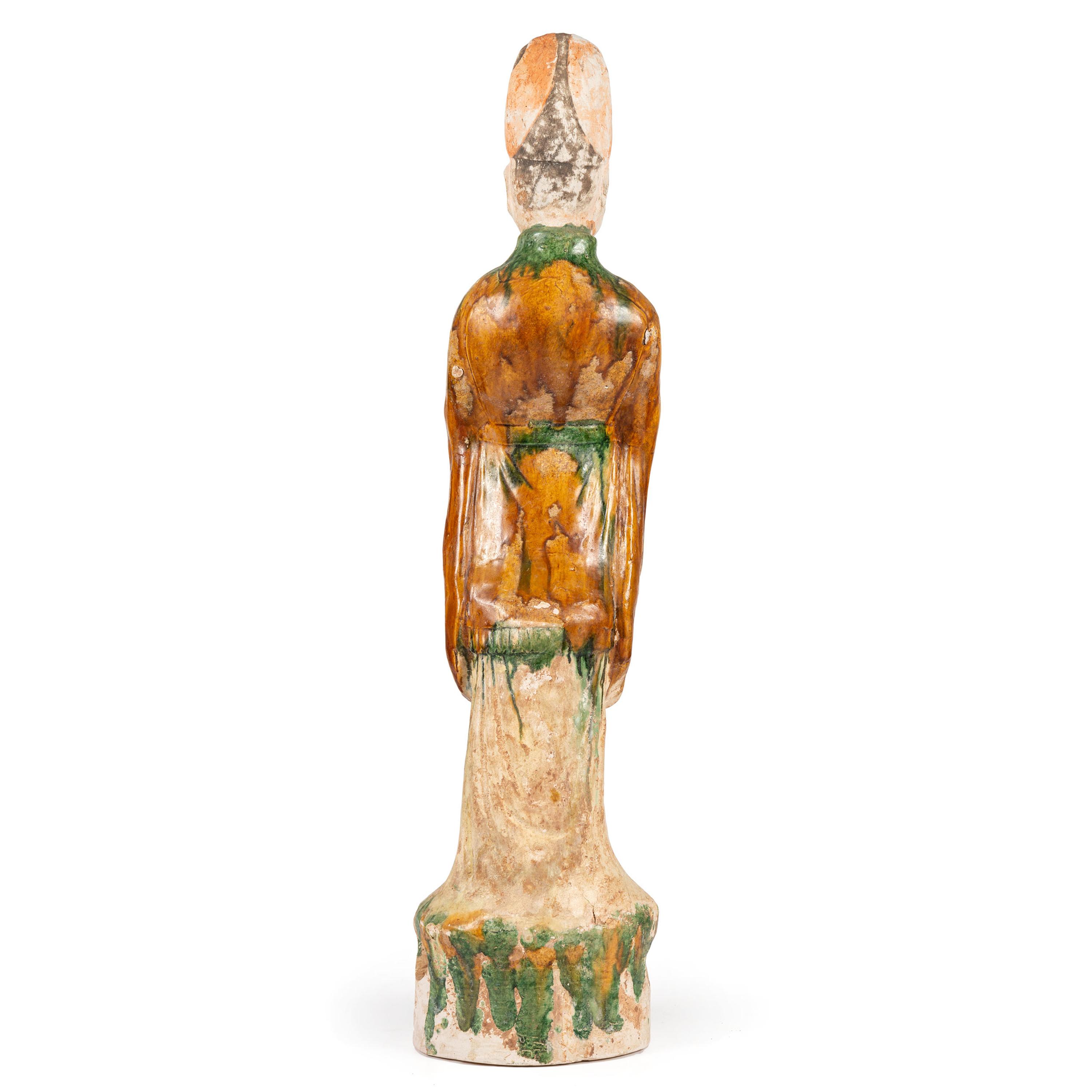 A Chinese Sancai Statue of an Official