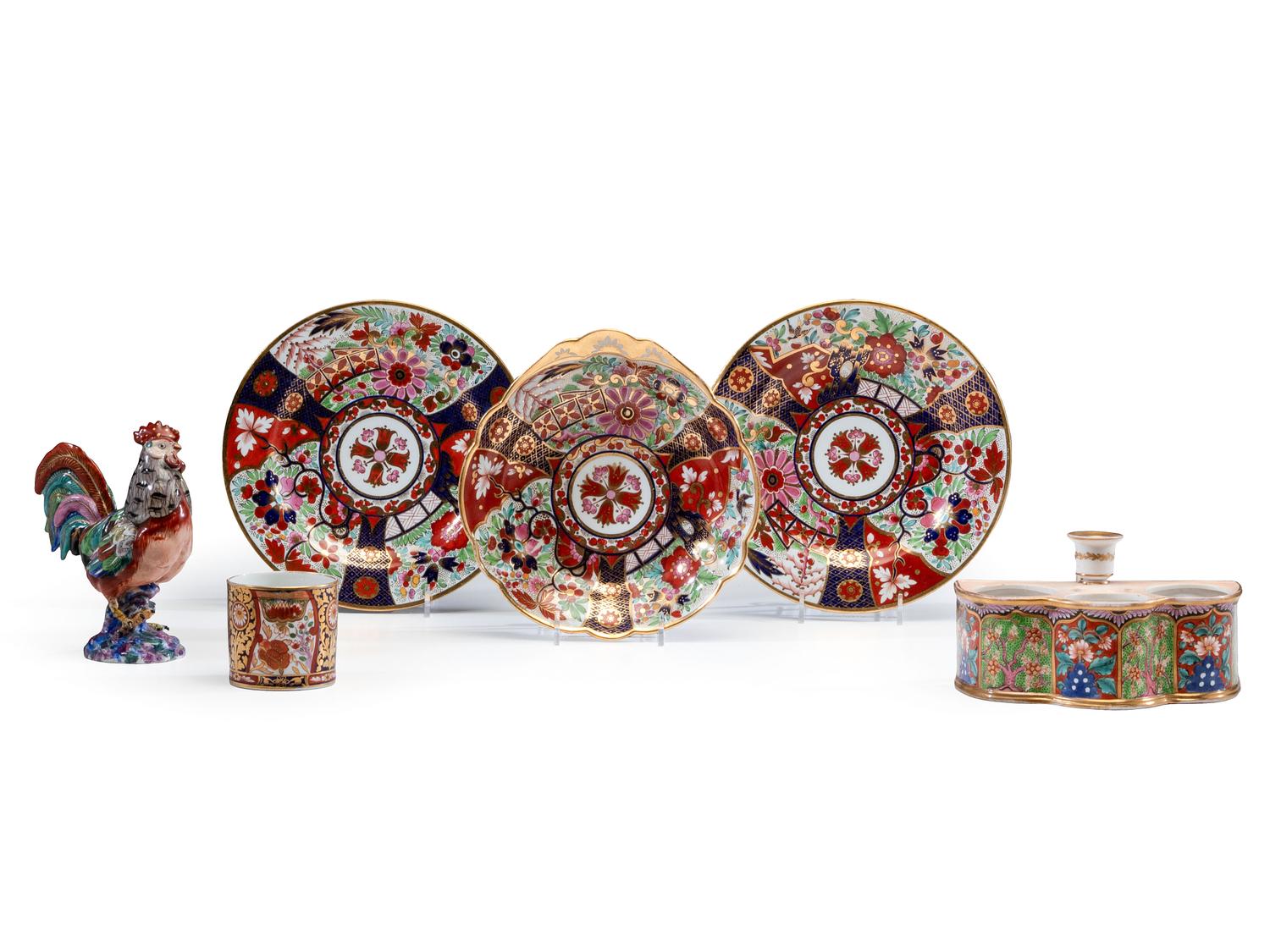 A Group of Spode 'Dollar' Pattern Wares and Other Imari Style Porcelain