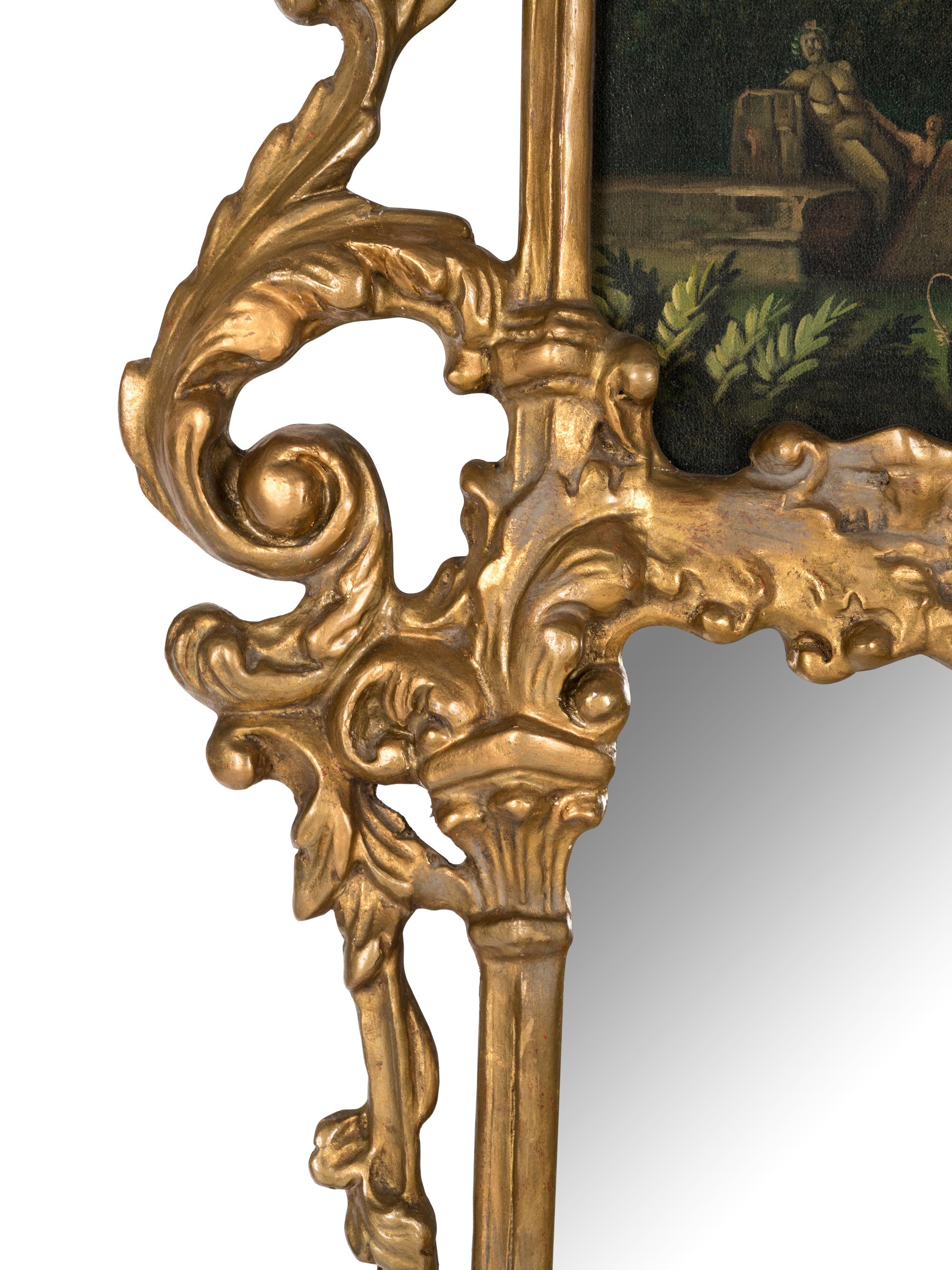 A Rococo Style Giltwood Trumeau Mirror