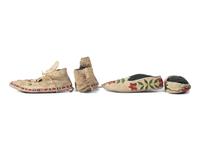Northern Plains Beaded Hide Moccasins