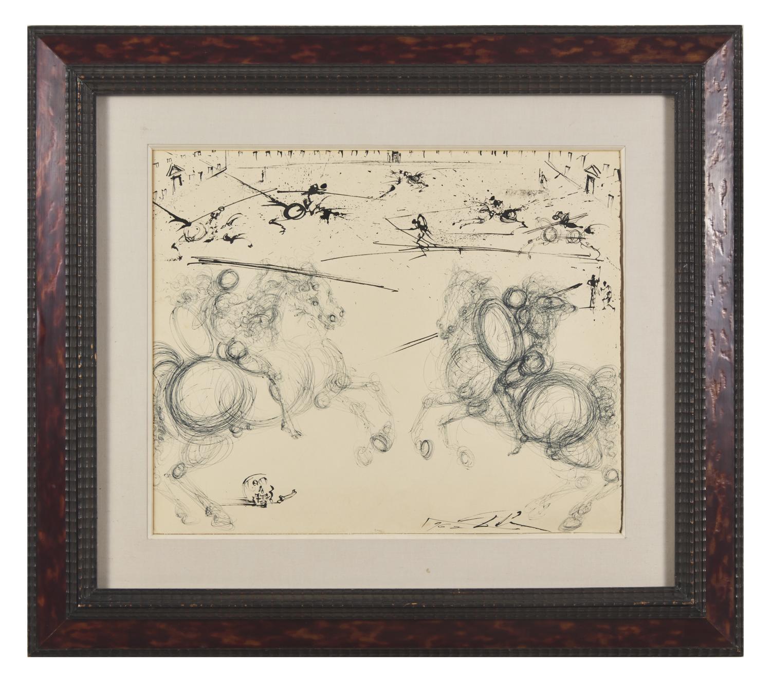 Combat de Chevaliers (Original Illustration for Pedro Calderón's La Vida Es Sueño) , 1962