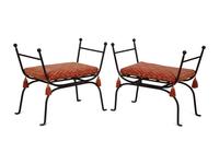 A Pair of Wrought Iron Benches