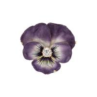 ENAMEL AND DIAMOND PANSY PIN