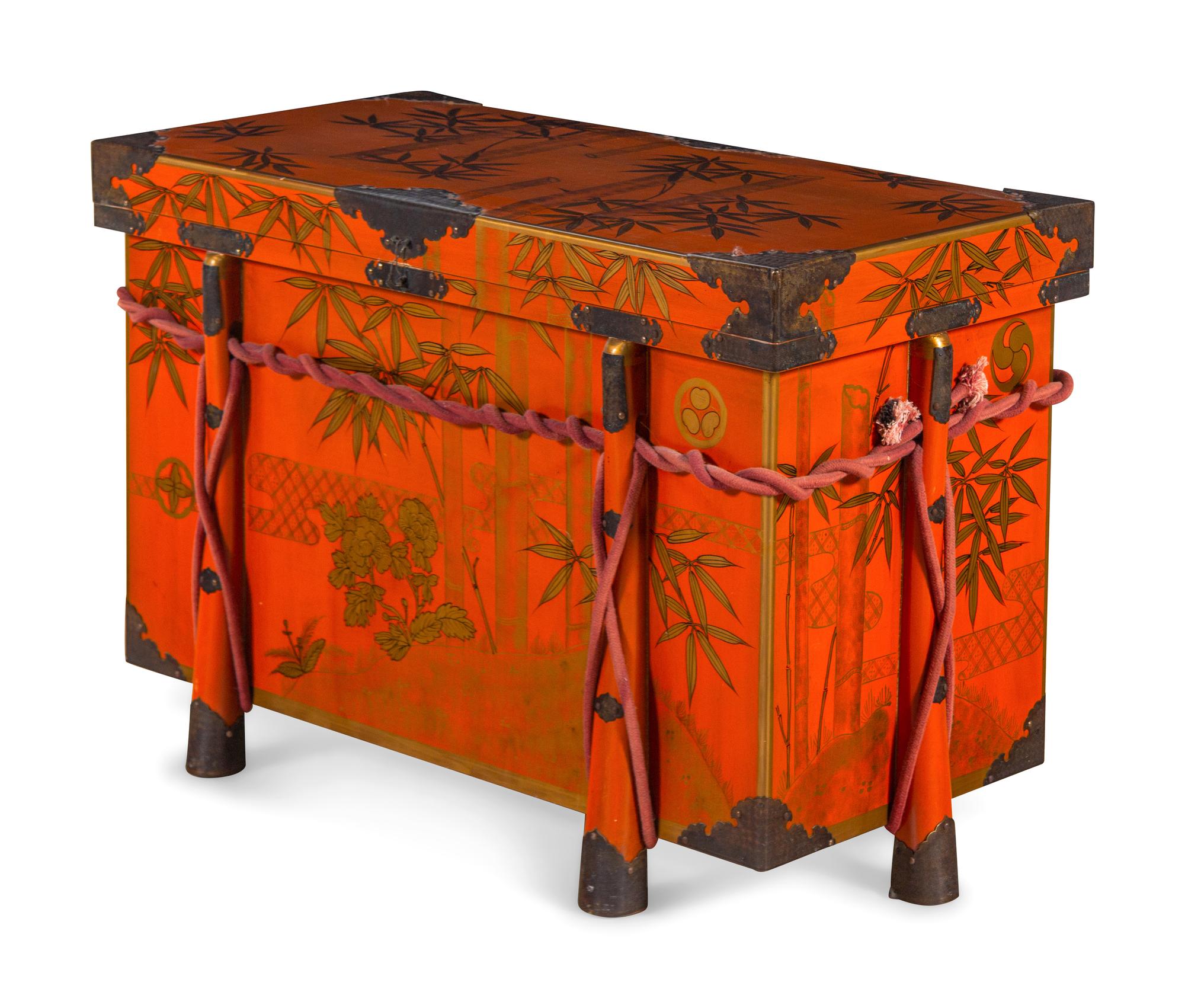 A Japanese Red Lacquer Trunk