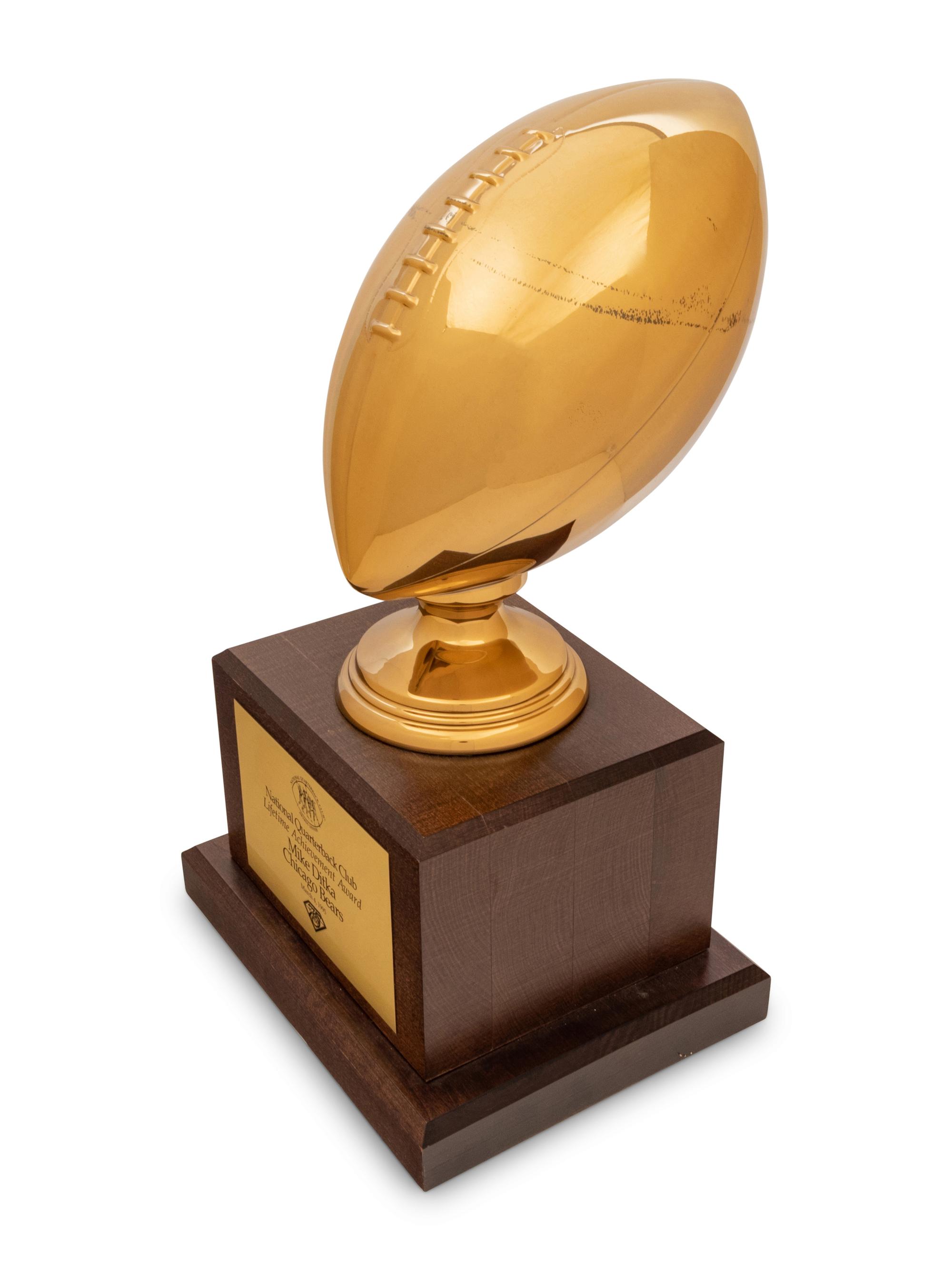 A 1995 National Quarterback Club Lifetime Achievement Trophy Awarded to Mike Ditka Formerly Displayed at Mike Ditka's Restaurant