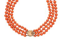 CORAL BEADED NECKLACE