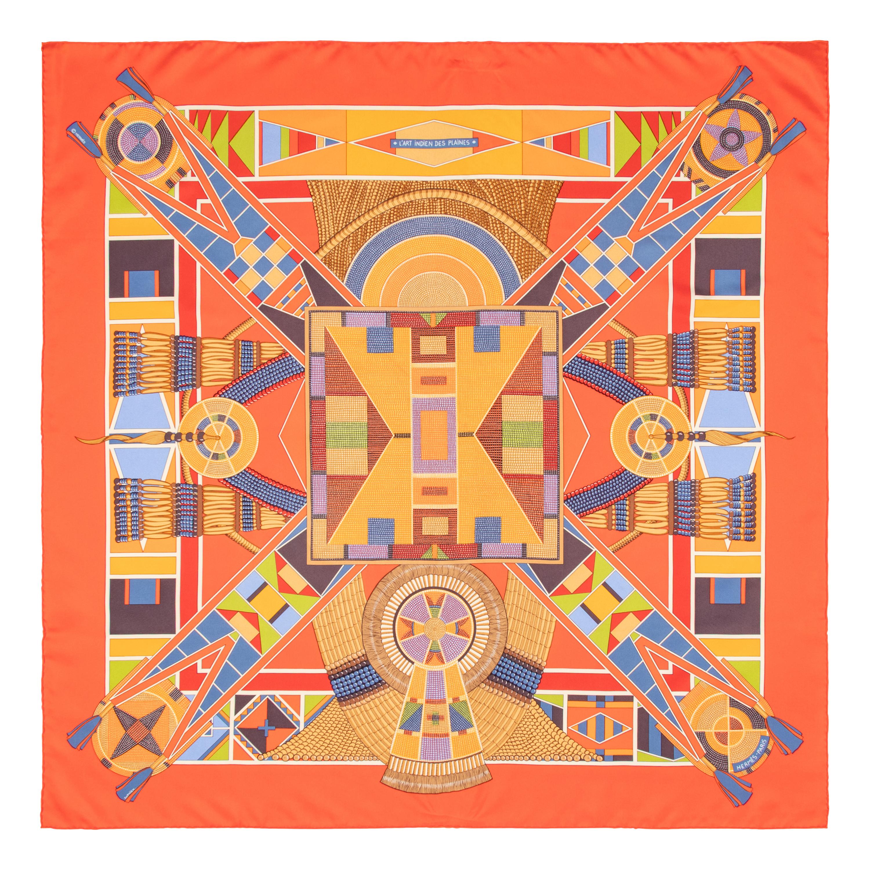 Hermès, Three Printed Silk Scarves 90