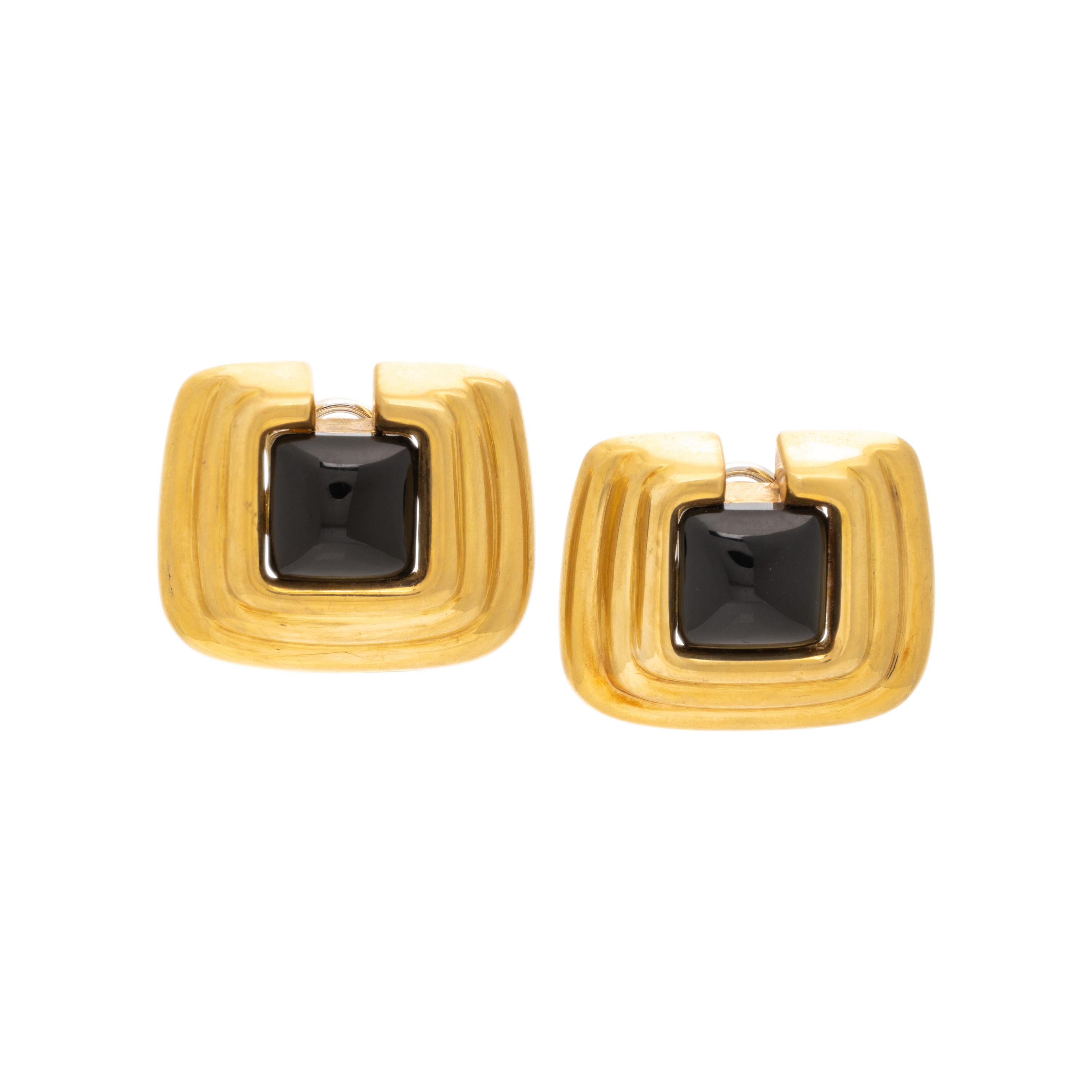 Fratelli Piccini, Onyx and Yellow Gold Earrings