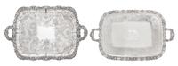 Two Silver-Plate Serving Trays Largest 28 1/8 x 19 1/2 inches. — 20TH CENTURY