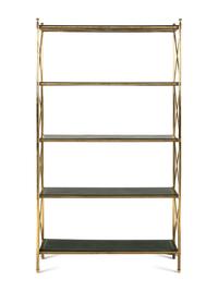 A Brass and Leather "Porter" Étagère