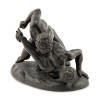 A Grand Tour Bronze Figural Group of The Wrestlers