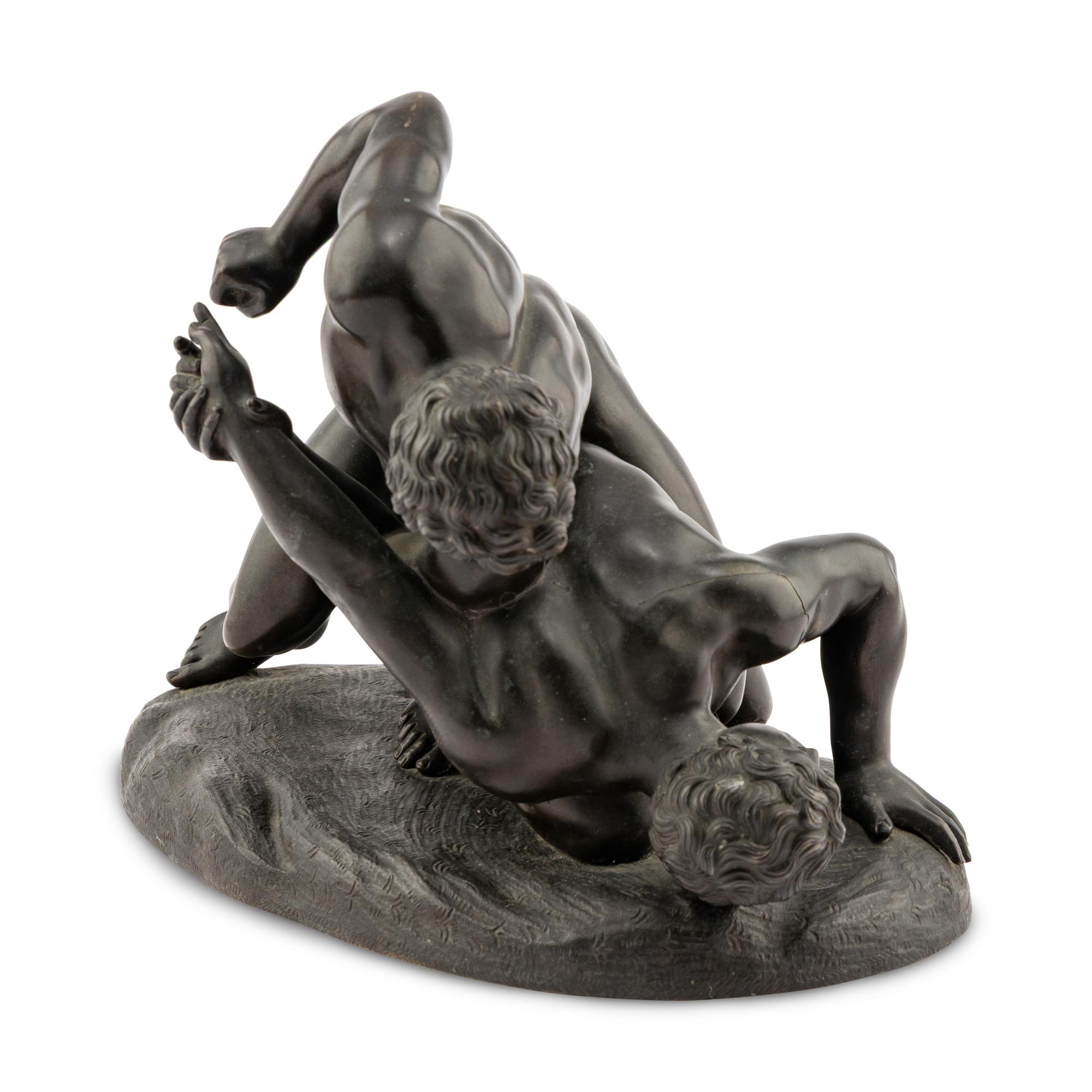 A Grand Tour Bronze Figural Group of The Wrestlers