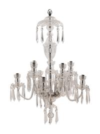 A Waterford Cut Glass Ten-Light Chandelier