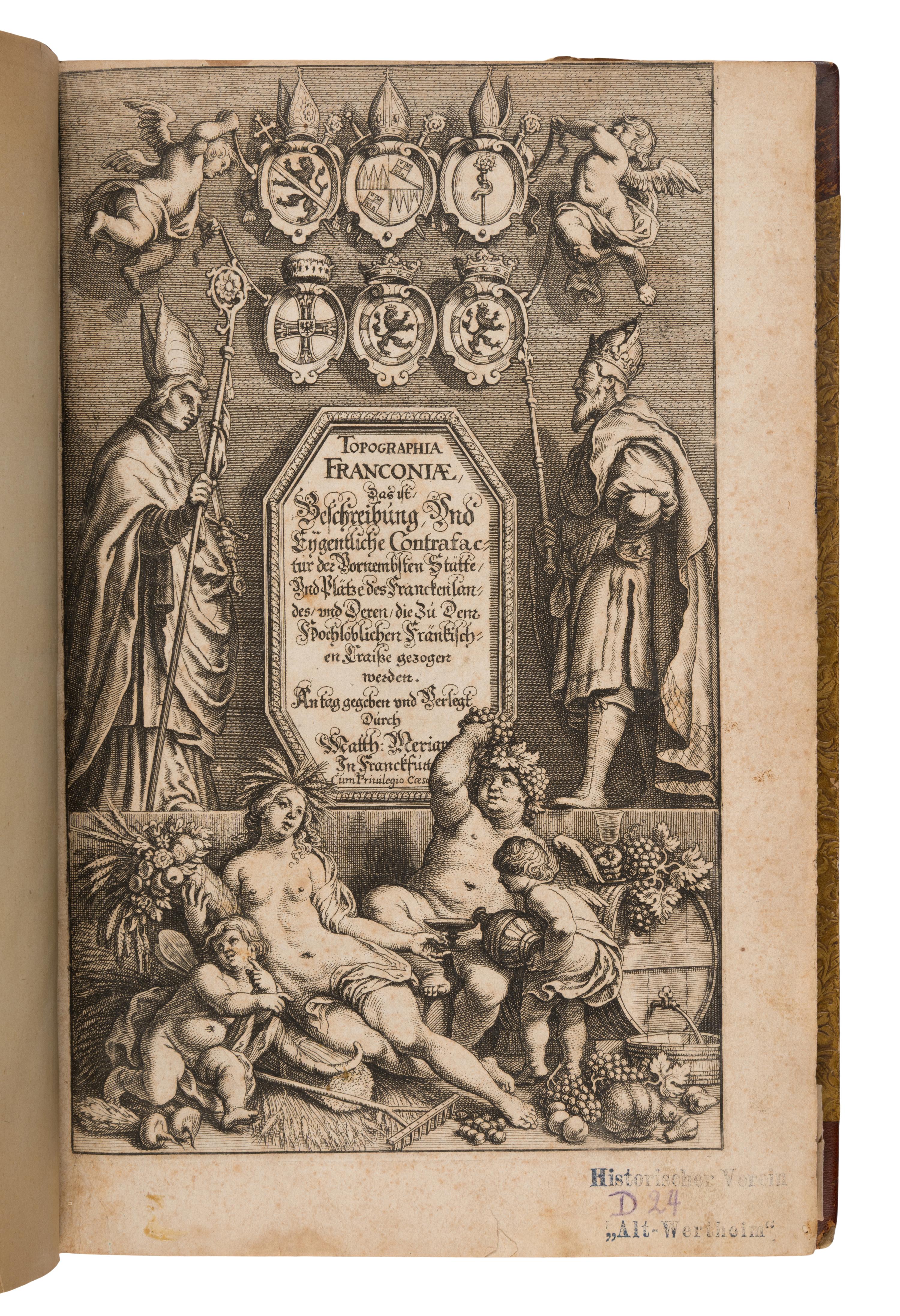 Merian, Matthaeus (1593-1650) and Martin Zeiler (1589-1661). Topographia Palatinatus Rheni et Vicinarum Regionum . [And:] Topographia Franconiae . Frankfurt, 1645 [but ca 1672?], 1656.