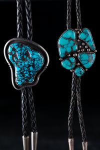 Navajo Silver and Turquoise Bolo Ties