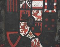 An Italian Painted Wood Armorial Panel
