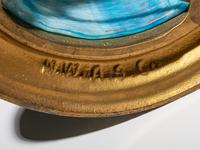 Slag Glass Lamp with Lighted Base