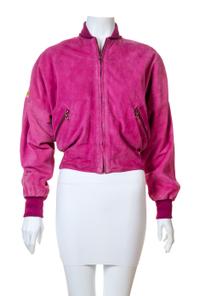 A Gianni Versace Couture Balletto Teatro Pink Suede Bomber Jacket, No size.