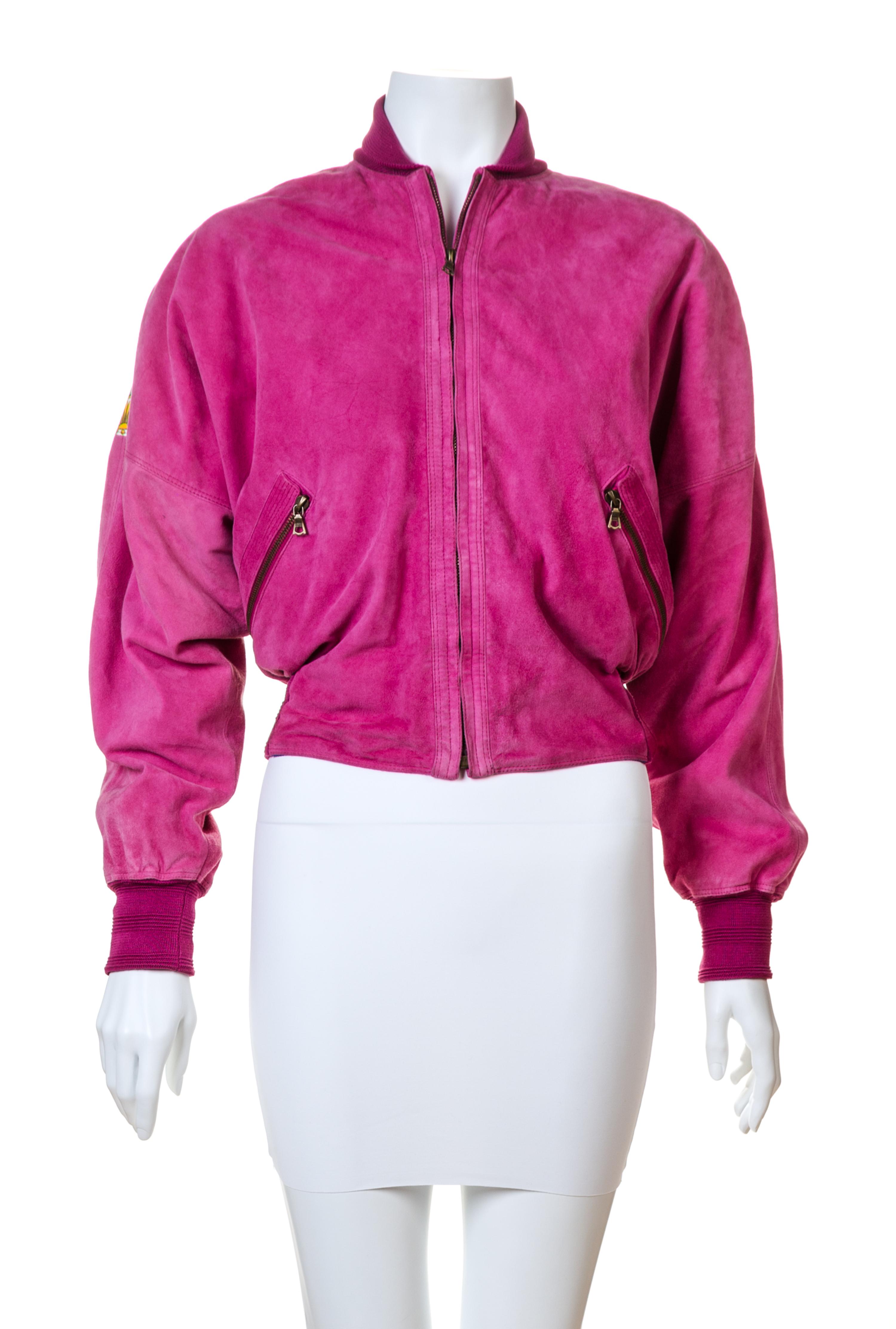 A Gianni Versace Couture Balletto Teatro Pink Suede Bomber Jacket, No size.