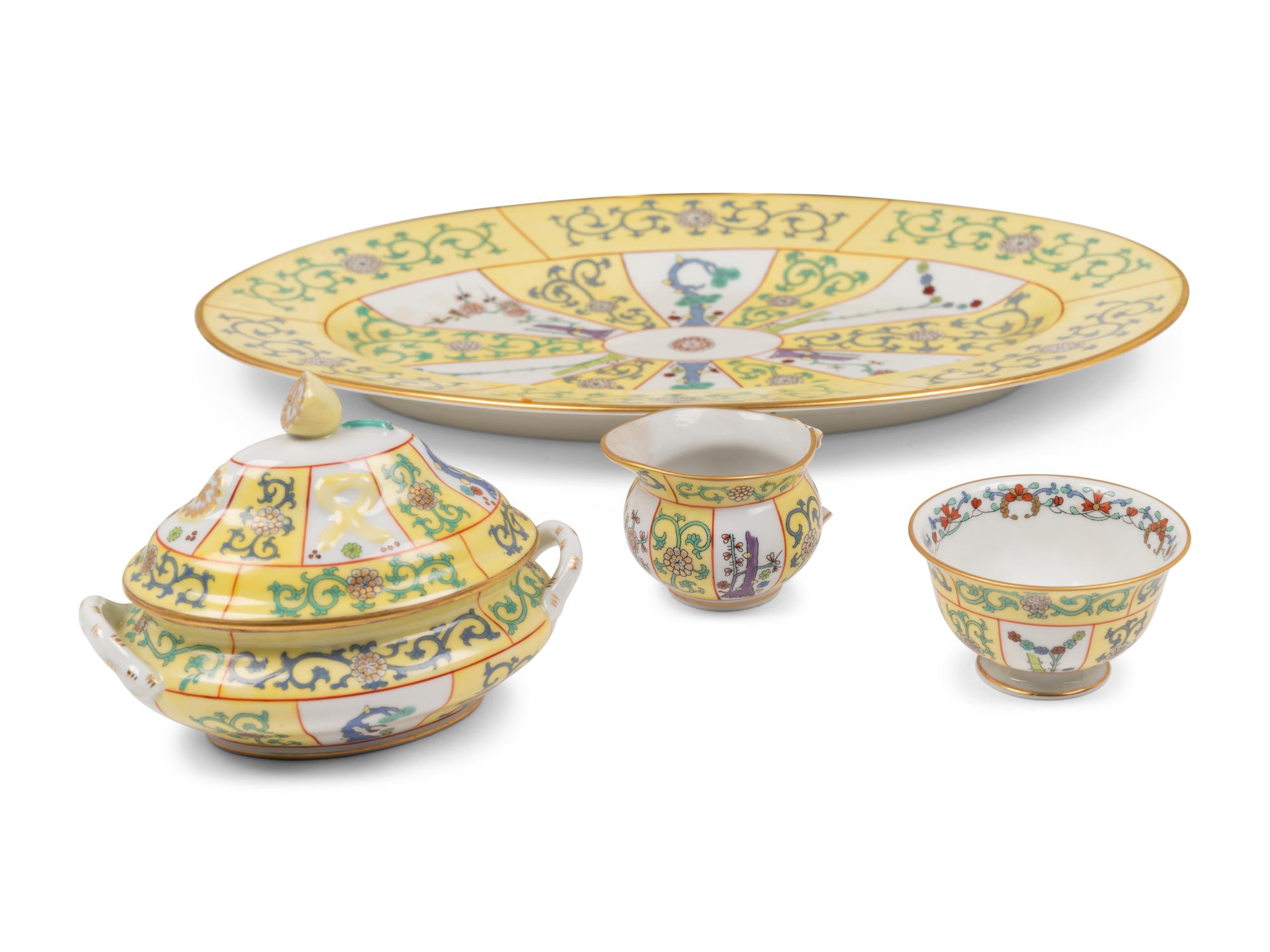 A Herend Yellow Dynasty Porcelain Service