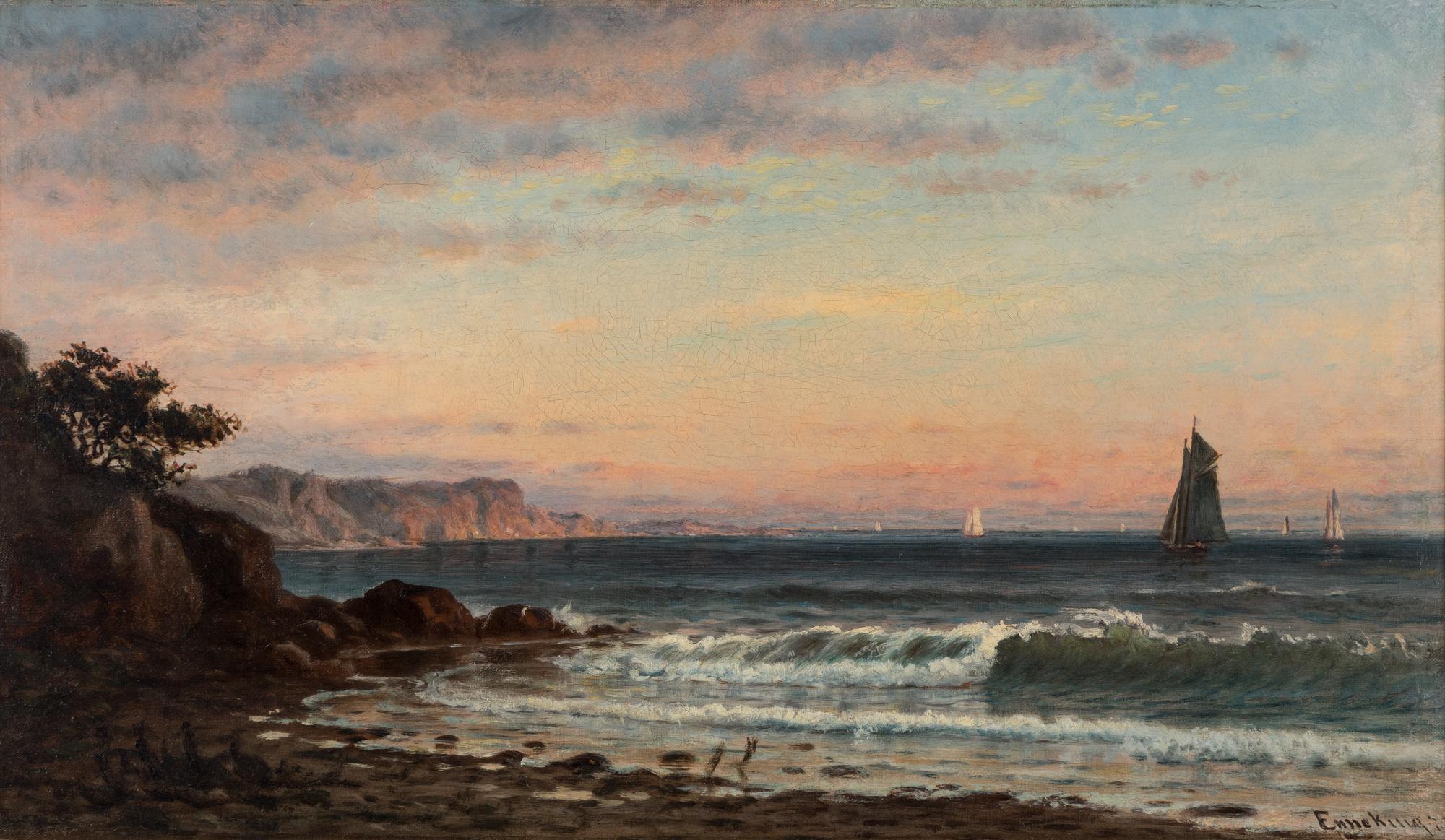 Sailboats off Ocean Shore