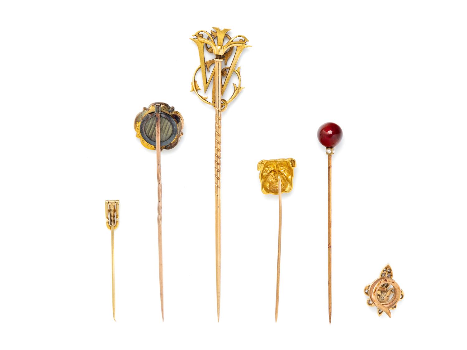 ANTIQUE, COLLECTION OF YELLOW GOLD AND GEMSTONE JEWELRY