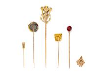 ANTIQUE, COLLECTION OF YELLOW GOLD AND GEMSTONE JEWELRY