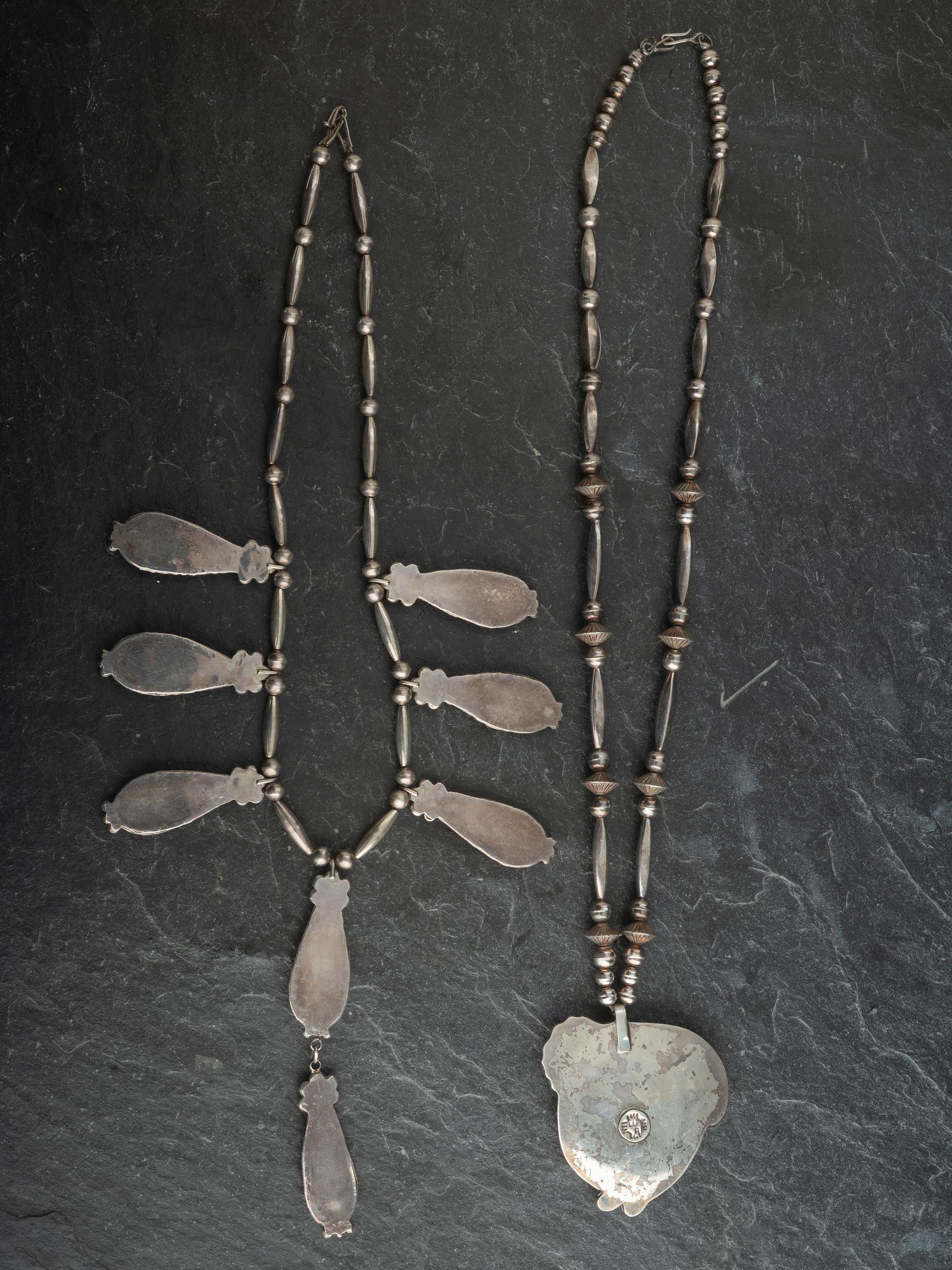 Pair of Inlaid Navajo Necklaces