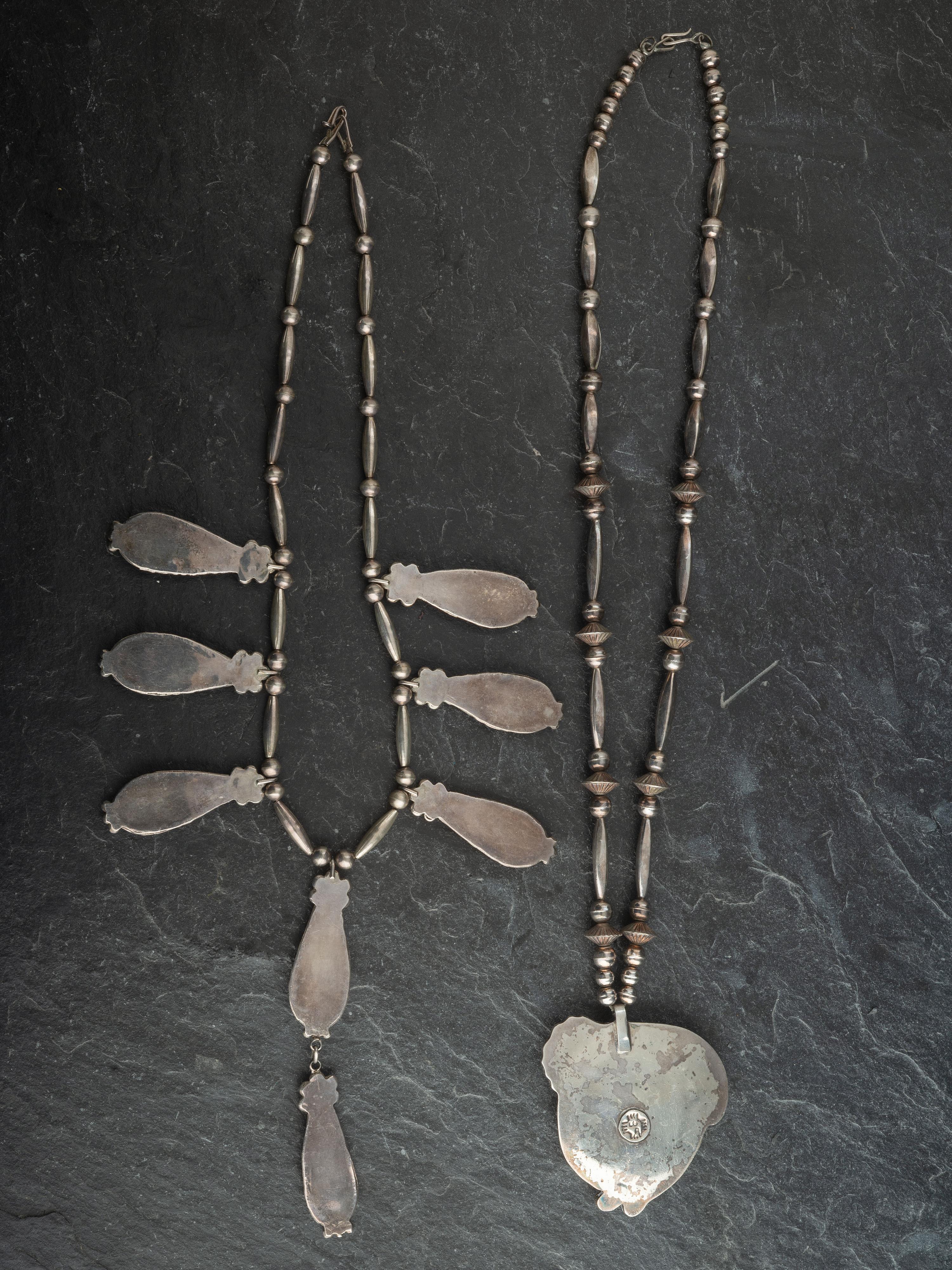 Pair of Inlaid Navajo Necklaces