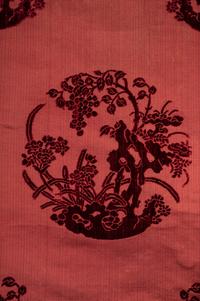 A Crimson Ground Cut Velvet Silk Lady's Informal Robe