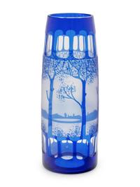 A Bohemian Cut-to-Clear Glass Vase