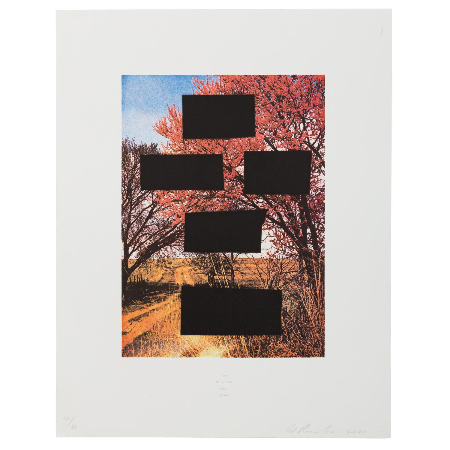 Ed Ruscha (American, b. 1937) — A pair of prints from Country Cityscapes (You Will Eat Hot Lead; Be Careful Else we be Bangin on You You Hear Me?) , 2001
