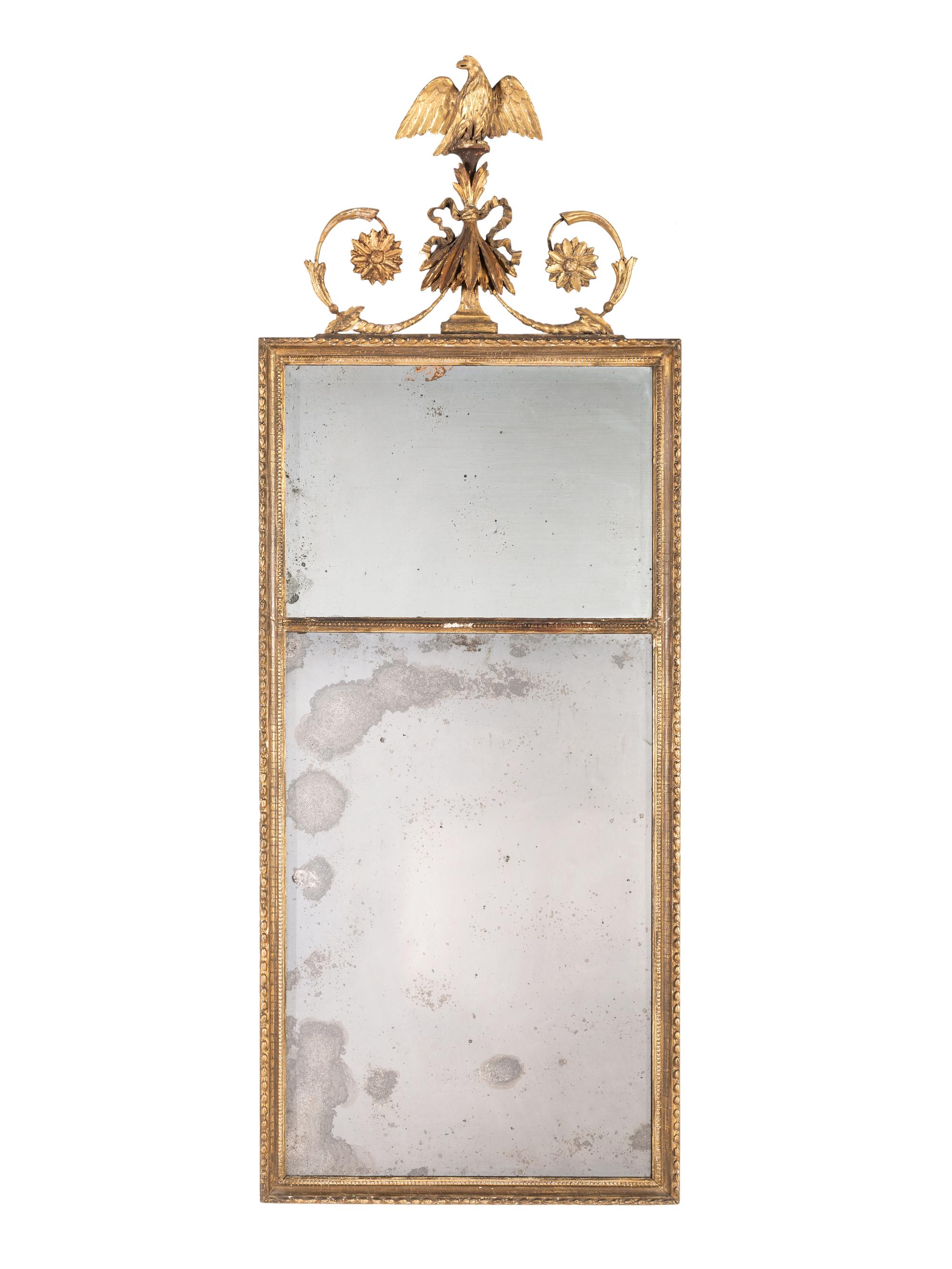 A Pair of Giltwood Mirrors with Eagles