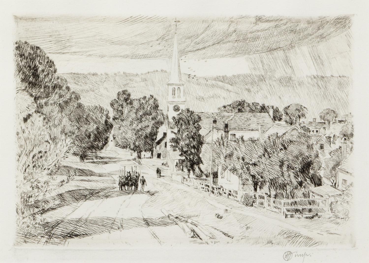 Childe Hassam, (American, 1859-1935), A Vermont Village, 1923