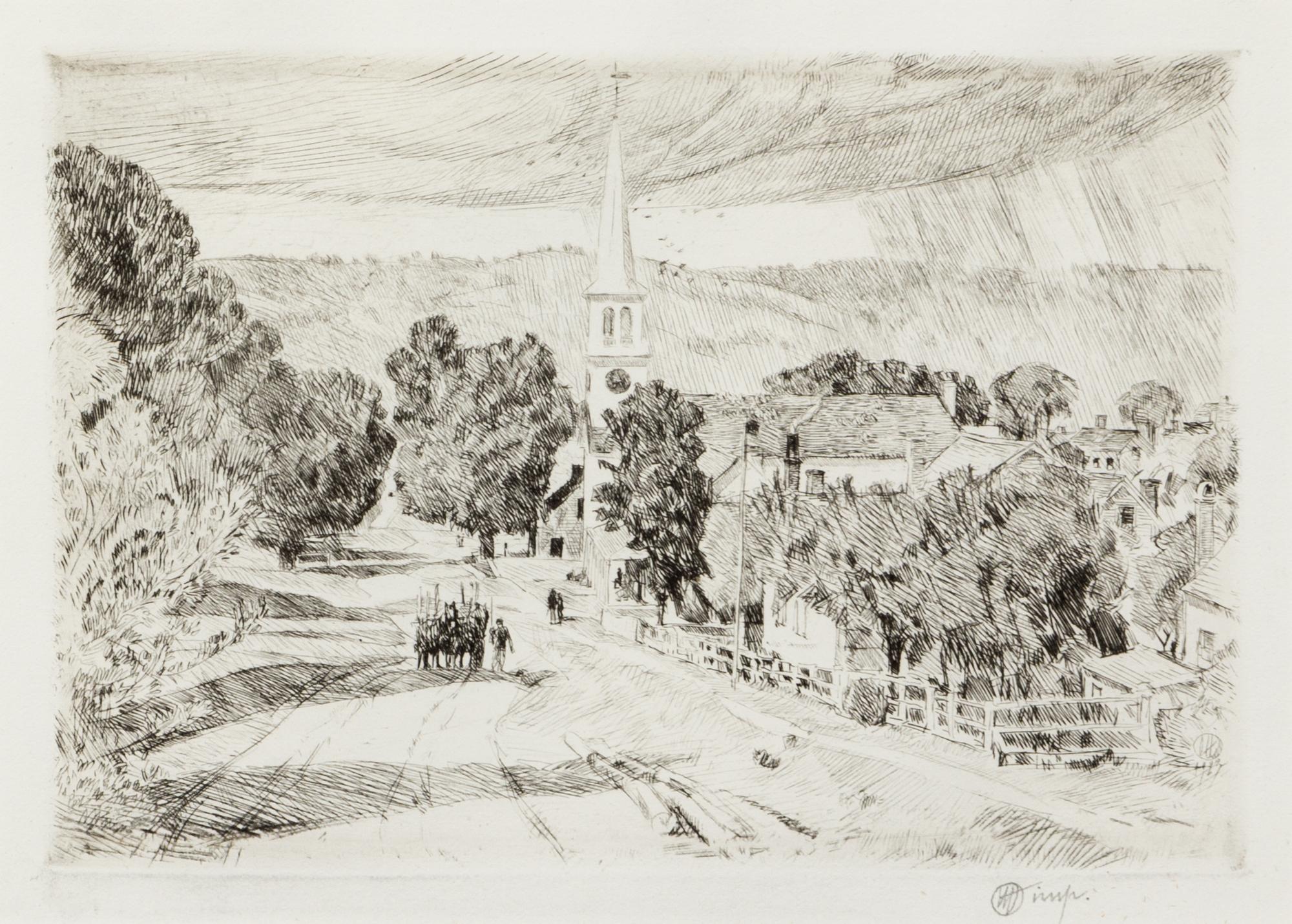 Childe Hassam, (American, 1859-1935), A Vermont Village, 1923