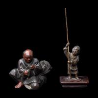 Two Small Japanese Bronze Figures