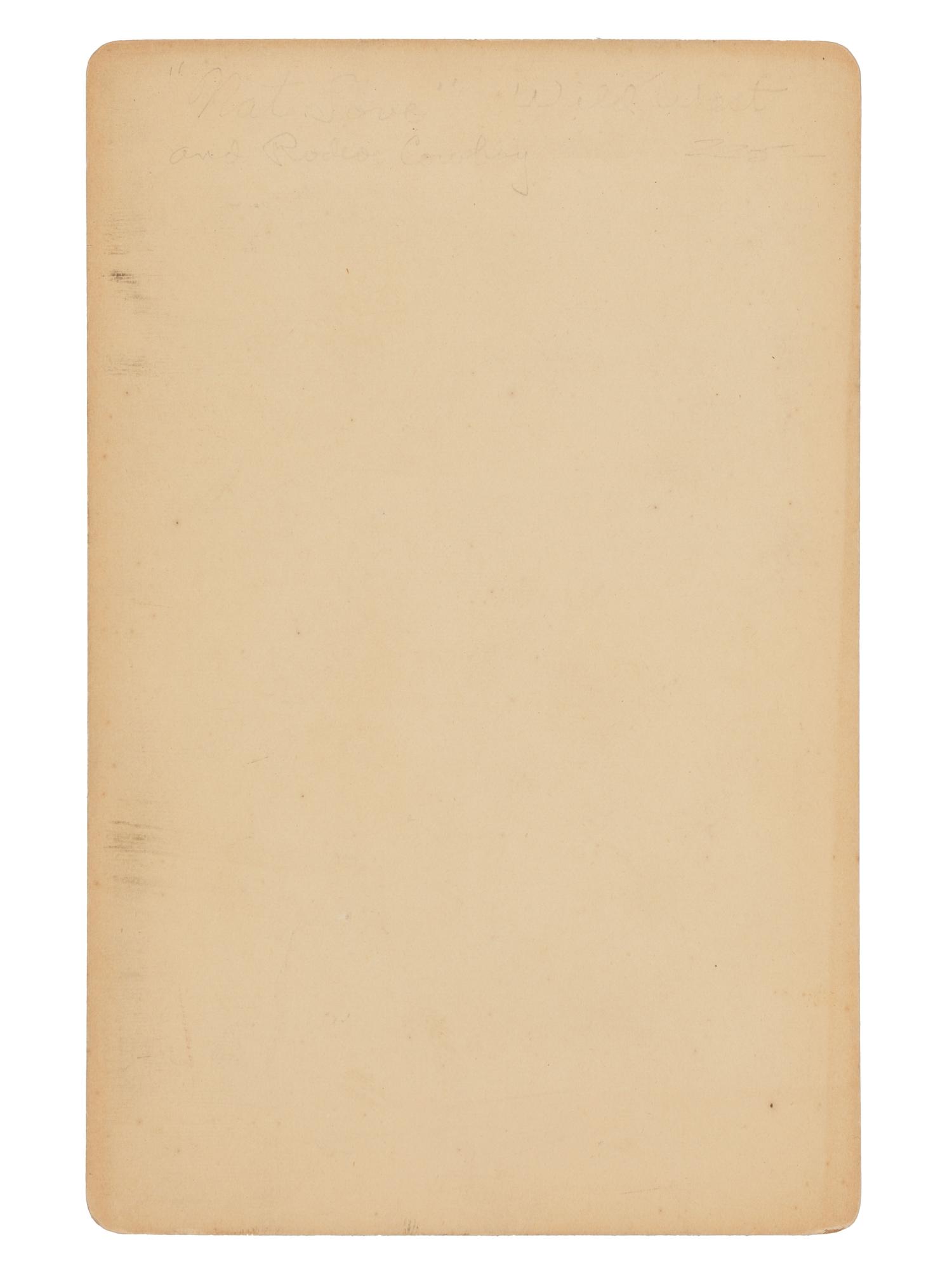 [WESTERN AMERICANA]. Cabinet Card of an African American Cowboy. Tucson, Arizona Territory: Buehman.