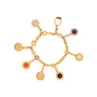BULGARI, 'BVLGARI BVLGARI' YELLOW GOLD, DIAMOND, AND MULTIGEM CHARM BRACELET