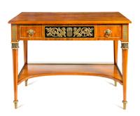An Empire Style Gilt Metal Mounted Console Table Height 34 x width 43 3/4 x depth 20 1/2 inches. — JOHN WIDDICOMB, 20TH CENTURY