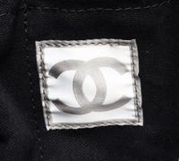 A Chanel Black Terry Cloth Drawstring Pool Bag, 18" x 18".