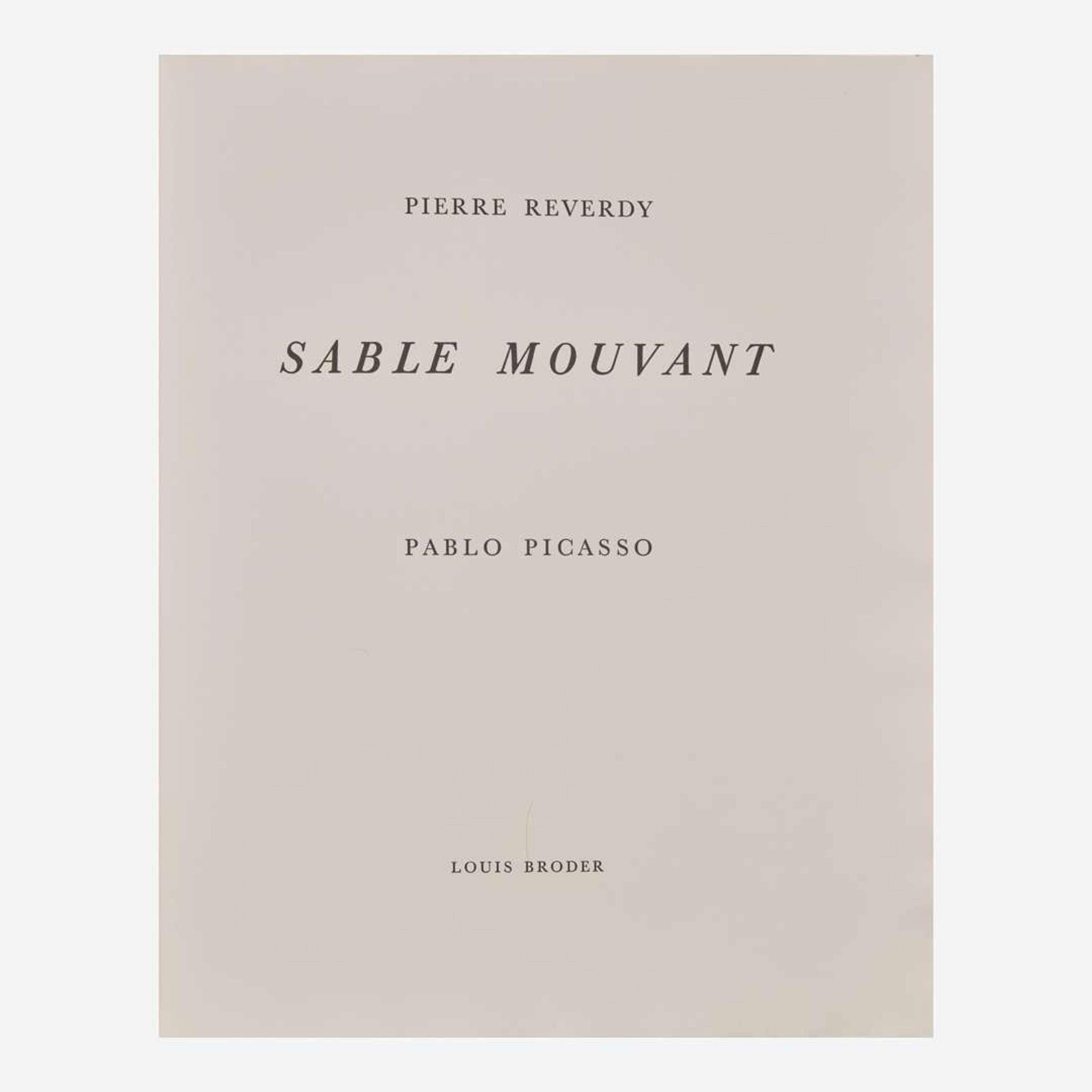 Pierre Reverdy (French, 1889-1960) and Pablo Picasso (Spanish, 1881-1973) Sable mouvant