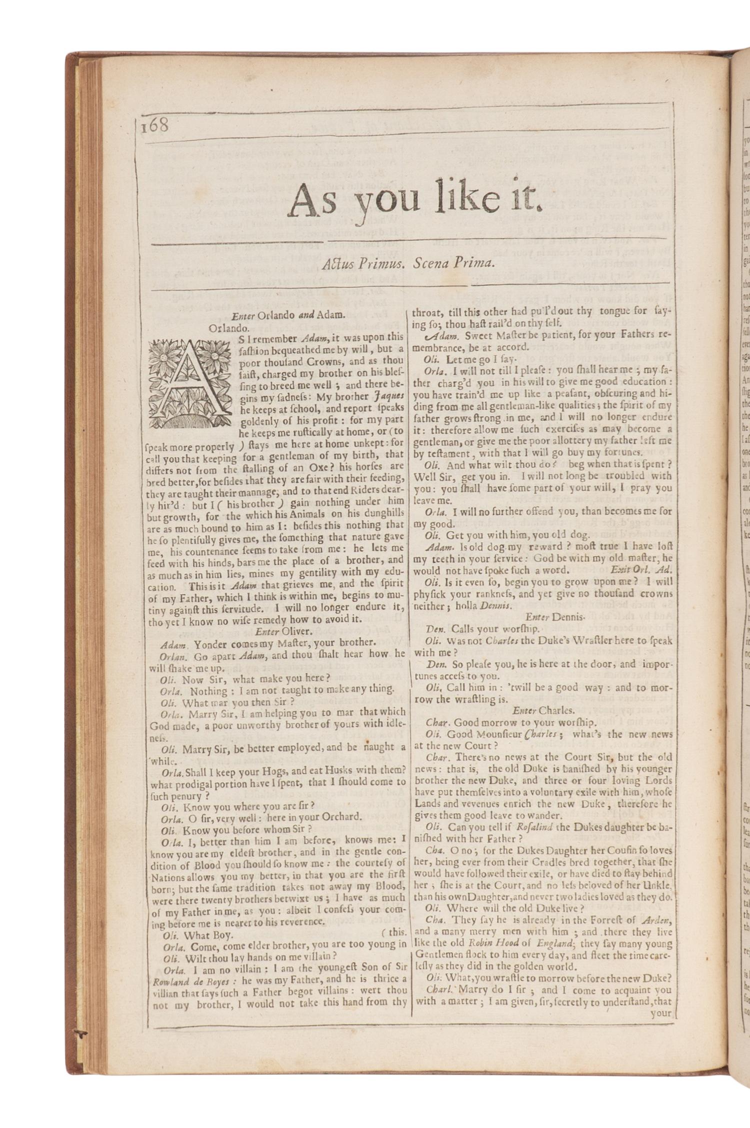 SHAKESPEARE, William (1564-1616). A group of 6 plays [extracted from: THE FOURTH FOLIO. London: H. Herringman, E. Brewster, and R. Bentley, 1685].