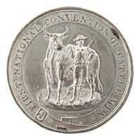 [WESTERN AMERICANA]. Scarce souvenir medal from First National Convention of Cattlemen. St. Louis, MO, 1884.