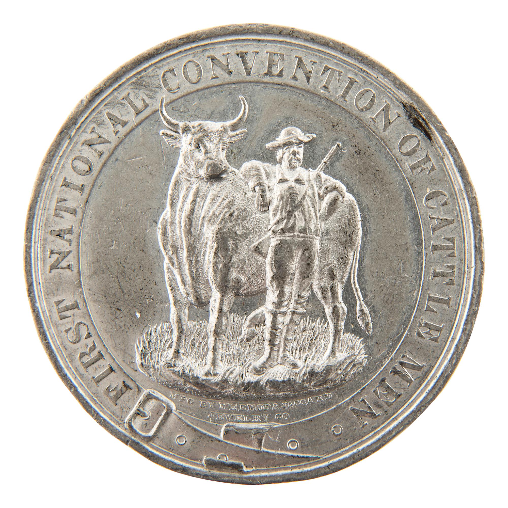 [WESTERN AMERICANA]. Scarce souvenir medal from First National Convention of Cattlemen. St. Louis, MO, 1884.
