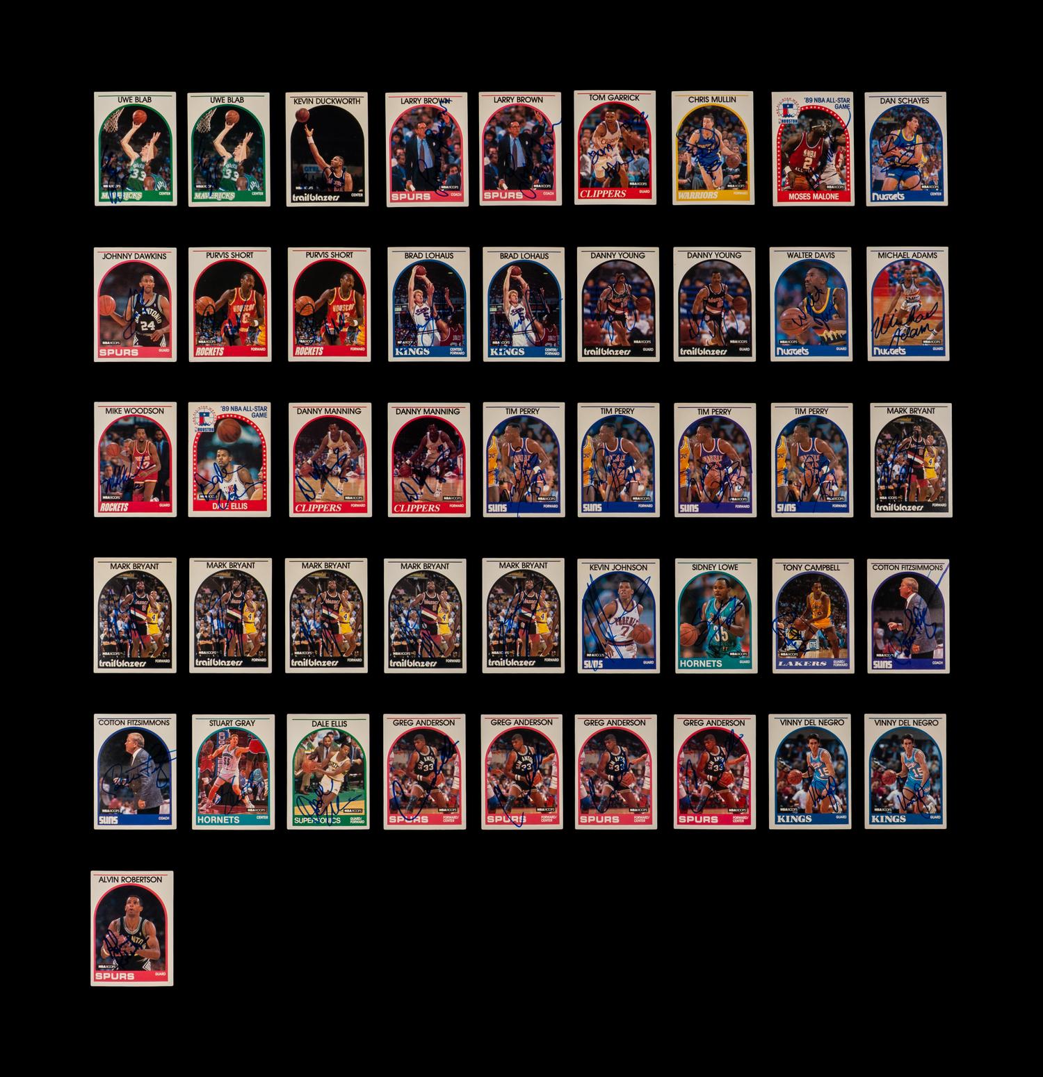 A Large Collection of 1989 Hoops Signed Autograph Basketball Cards (153)