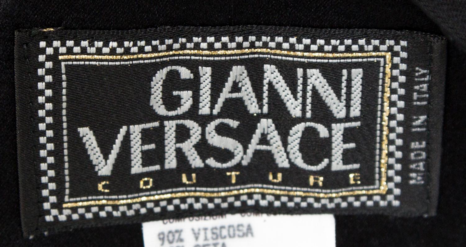 A Gianni Versace Black Rayon "Shorts" Dress, Size 40.