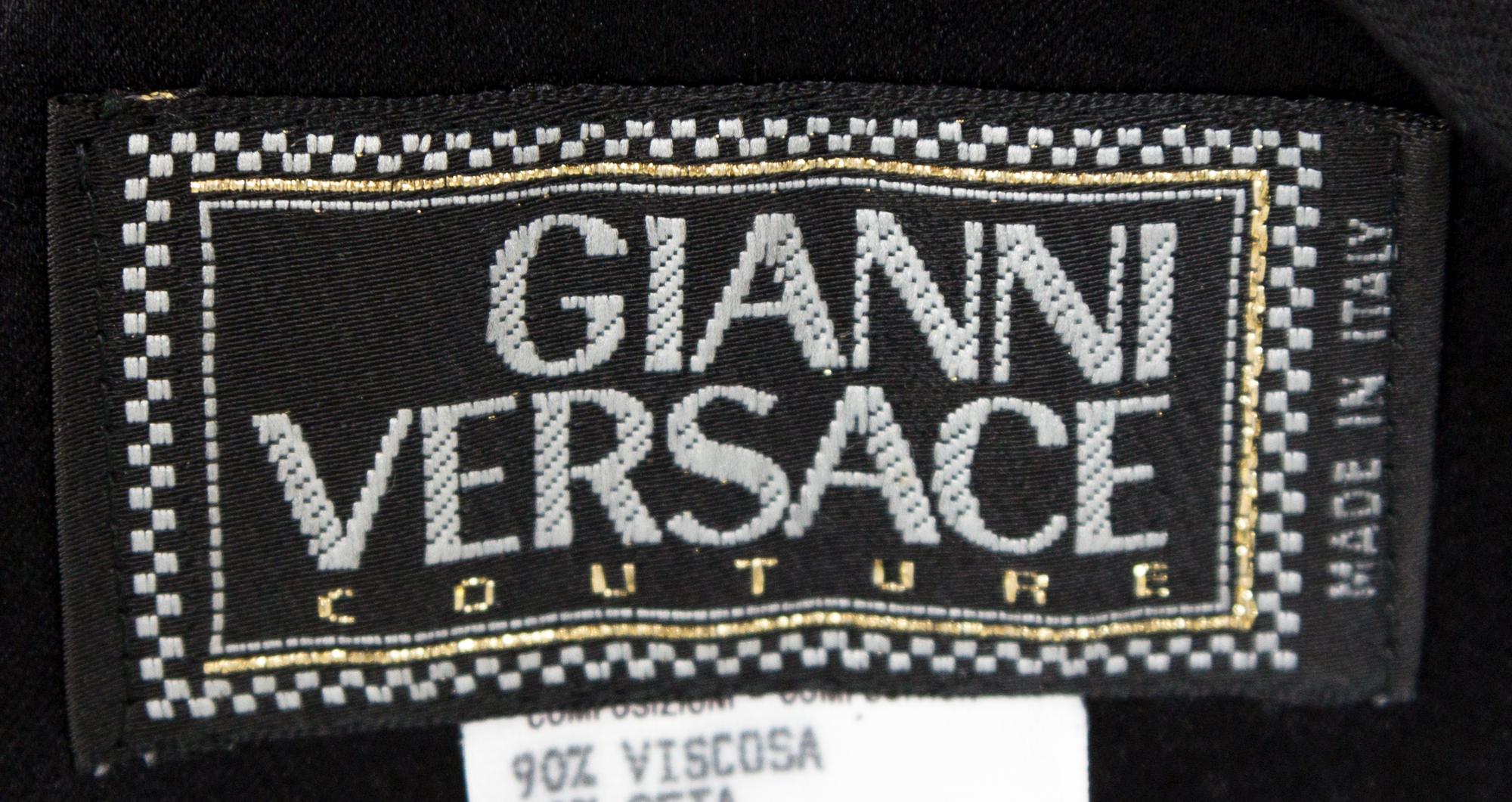 A Gianni Versace Black Rayon "Shorts" Dress, Size 40.
